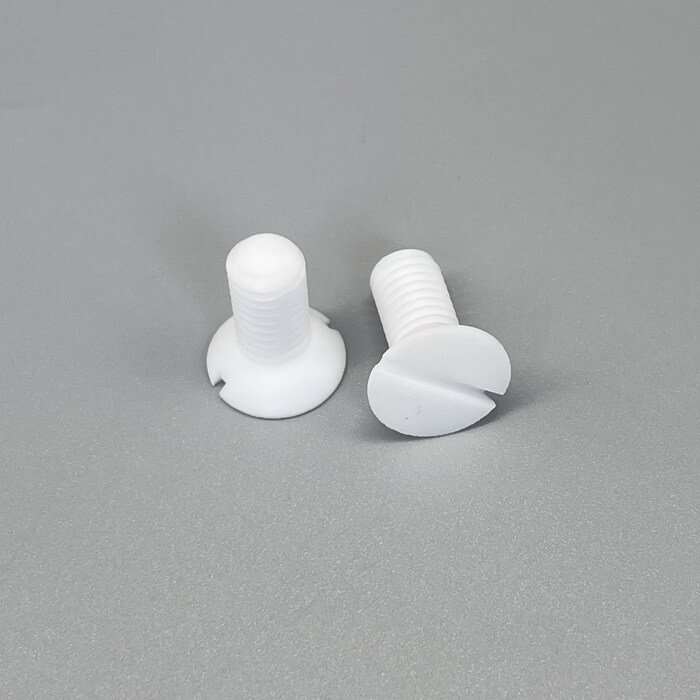 Imperial PTFE Teflon Countersunk Slotted Flat Head Screws, 5/16-18UNC